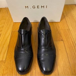 M. Gemi Chiaro Black Leather Oxford Loafer Shoes 8